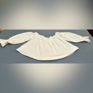 Anthropologie Cream Off-Shoulder Blouse